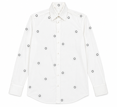 White Circle Embroidered Shirt