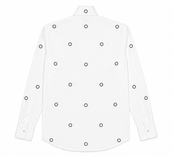 White Circle Embroidered Shirt