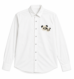 White Panda Embroidered Shirt